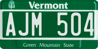 VT license plate AJM504