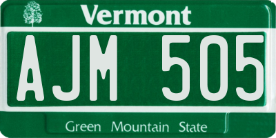 VT license plate AJM505