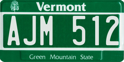 VT license plate AJM512