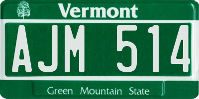 VT license plate AJM514