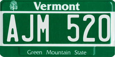 VT license plate AJM520