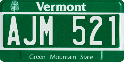 VT license plate AJM521