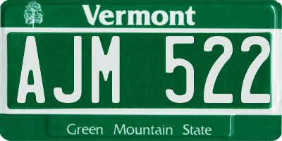 VT license plate AJM522