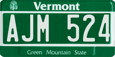 VT license plate AJM524