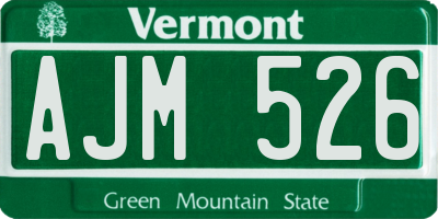 VT license plate AJM526