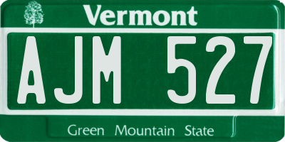 VT license plate AJM527