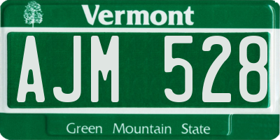 VT license plate AJM528