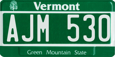 VT license plate AJM530