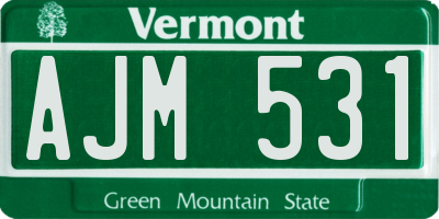 VT license plate AJM531
