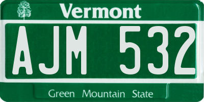 VT license plate AJM532