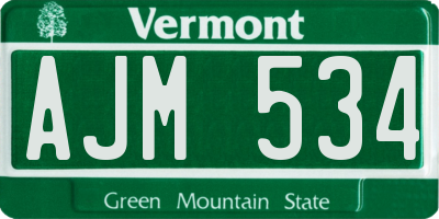 VT license plate AJM534