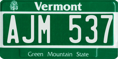 VT license plate AJM537