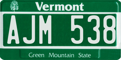 VT license plate AJM538