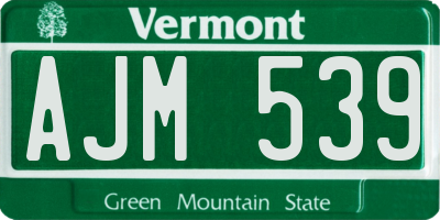 VT license plate AJM539