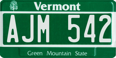 VT license plate AJM542