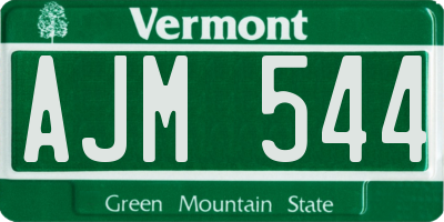 VT license plate AJM544