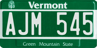 VT license plate AJM545