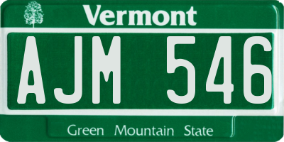 VT license plate AJM546