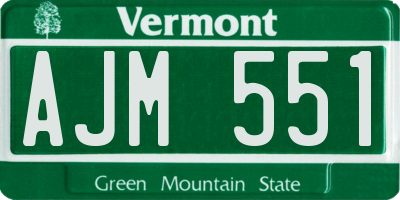 VT license plate AJM551