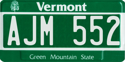VT license plate AJM552
