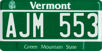 VT license plate AJM553