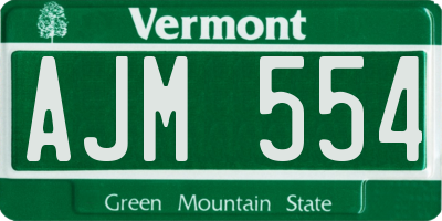 VT license plate AJM554