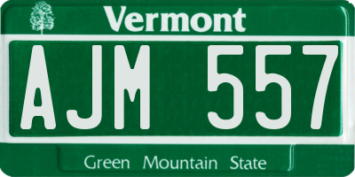 VT license plate AJM557