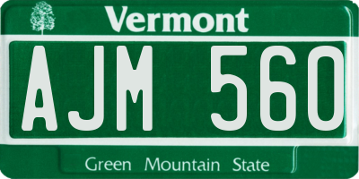 VT license plate AJM560
