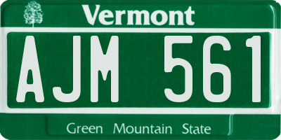 VT license plate AJM561