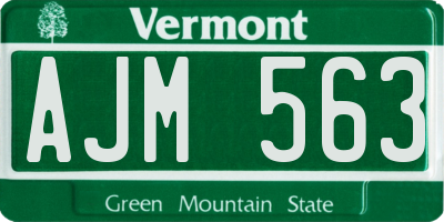 VT license plate AJM563