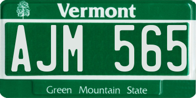 VT license plate AJM565