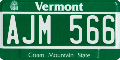 VT license plate AJM566