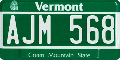 VT license plate AJM568