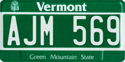 VT license plate AJM569