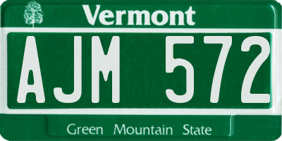 VT license plate AJM572