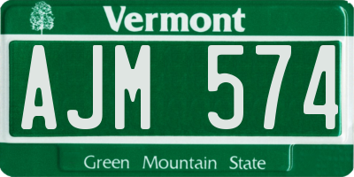 VT license plate AJM574