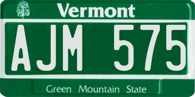 VT license plate AJM575