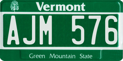 VT license plate AJM576