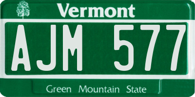 VT license plate AJM577