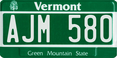 VT license plate AJM580