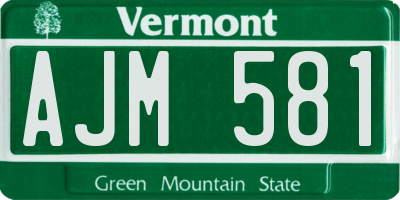 VT license plate AJM581