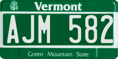 VT license plate AJM582