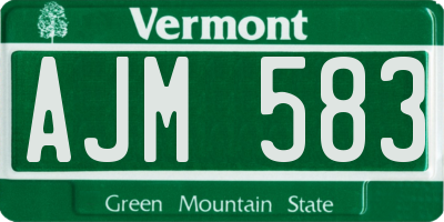VT license plate AJM583