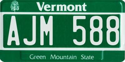 VT license plate AJM588
