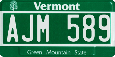 VT license plate AJM589