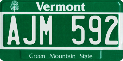 VT license plate AJM592