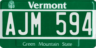 VT license plate AJM594