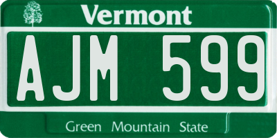 VT license plate AJM599