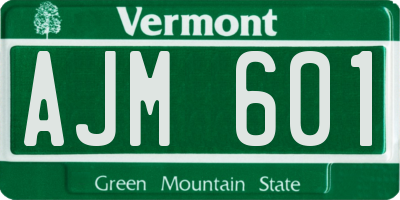 VT license plate AJM601