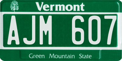 VT license plate AJM607